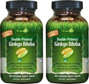 Irwin Naturals Double- Pottency Ginkgo Biloba - 60 Płynne Soft- żele - Mózg, Focus & Circulation Support - 2 Pack