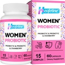Probiotici vaginali per le donne, 300 miliardi di CFU Probiotici per le donne, Probiotici e Prebiotici per le donne 15-in-1, Vaginale, Tratto urinario, PH Balance, Immune, Digestivo & Gut, Bloating Health, 60 Caps