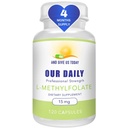AND GIVE US TODAY OUR DAILY L-Methylfolate 15 mg / 15000 mcg Maximum Strength Active Folate, 5-MTHF, Filler Free, Gluten Free, Non-GMO, Vegetarian Capsules (4 Months Supply) (120)