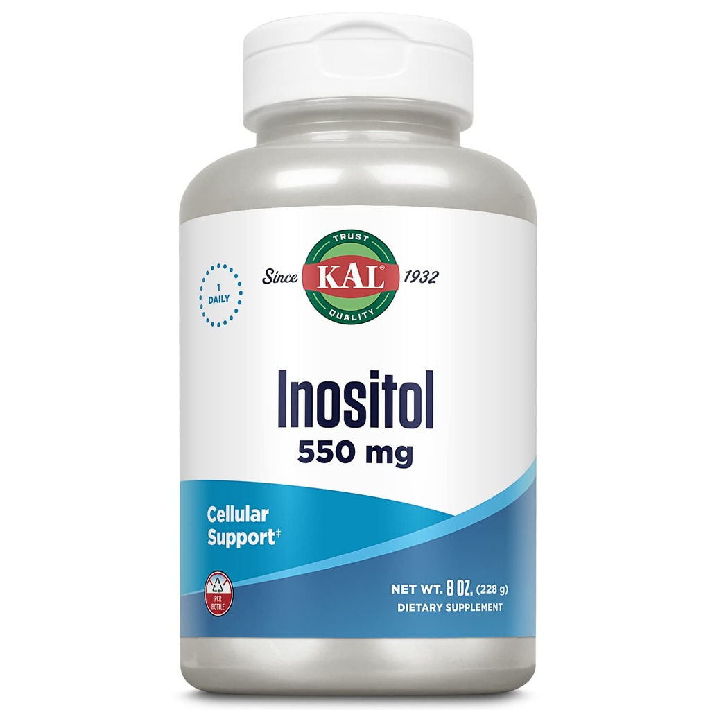 KAL Inositol Powder 550mg, Brain Health, Nervous System & Mood Support Supplement, Cellular Health Support, Enhanced Absorption Formula, Easy to Mix, Approx. 408 Servings, 8oz