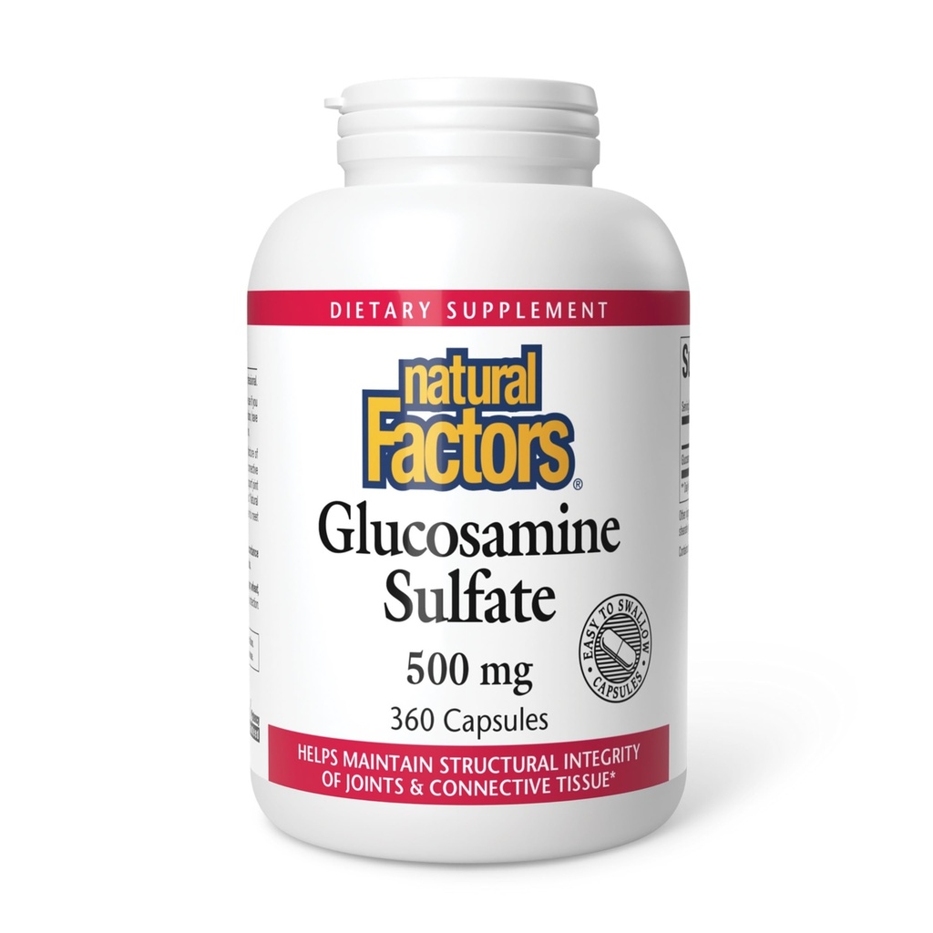 Natural Factors, Glucosamine Sulfate, Supports Healthy Joint Mobility, Cartilage and Connective Tissue, 360 Capsules