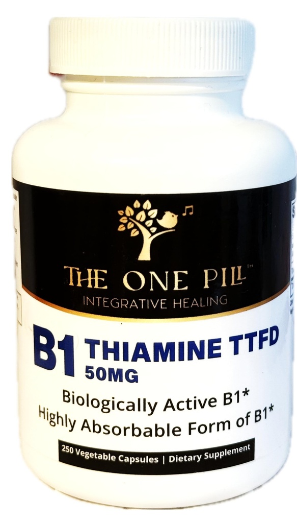 Vitamine B1 Thiamine TTFD, Thiamine Tetrahydrofurfuryl Disulfide, 50mg-250Capsules,Vegan,Non GMO,No Artificial fillers or Stearate additives.