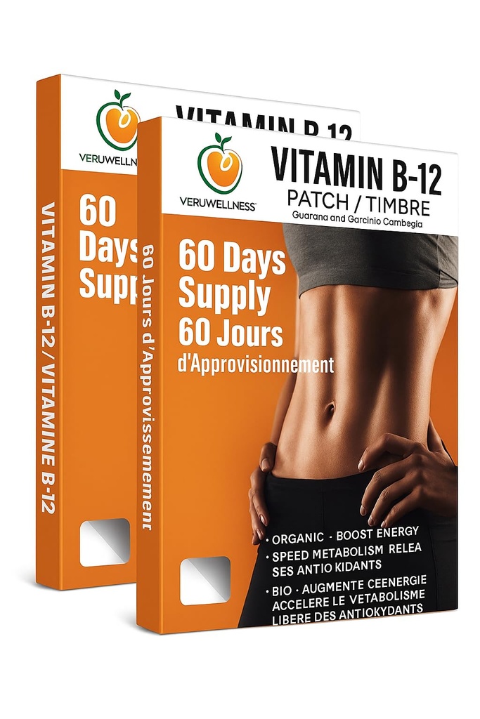 Veru Wellness Vitamin B12 Patch - Daily Wellness Formula, 2 Pack, 120 Count | Easy To Apply