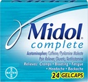 Midol Complete Gelcaps, 24-Count Boxes (Pack of 4), Packaging May Vary