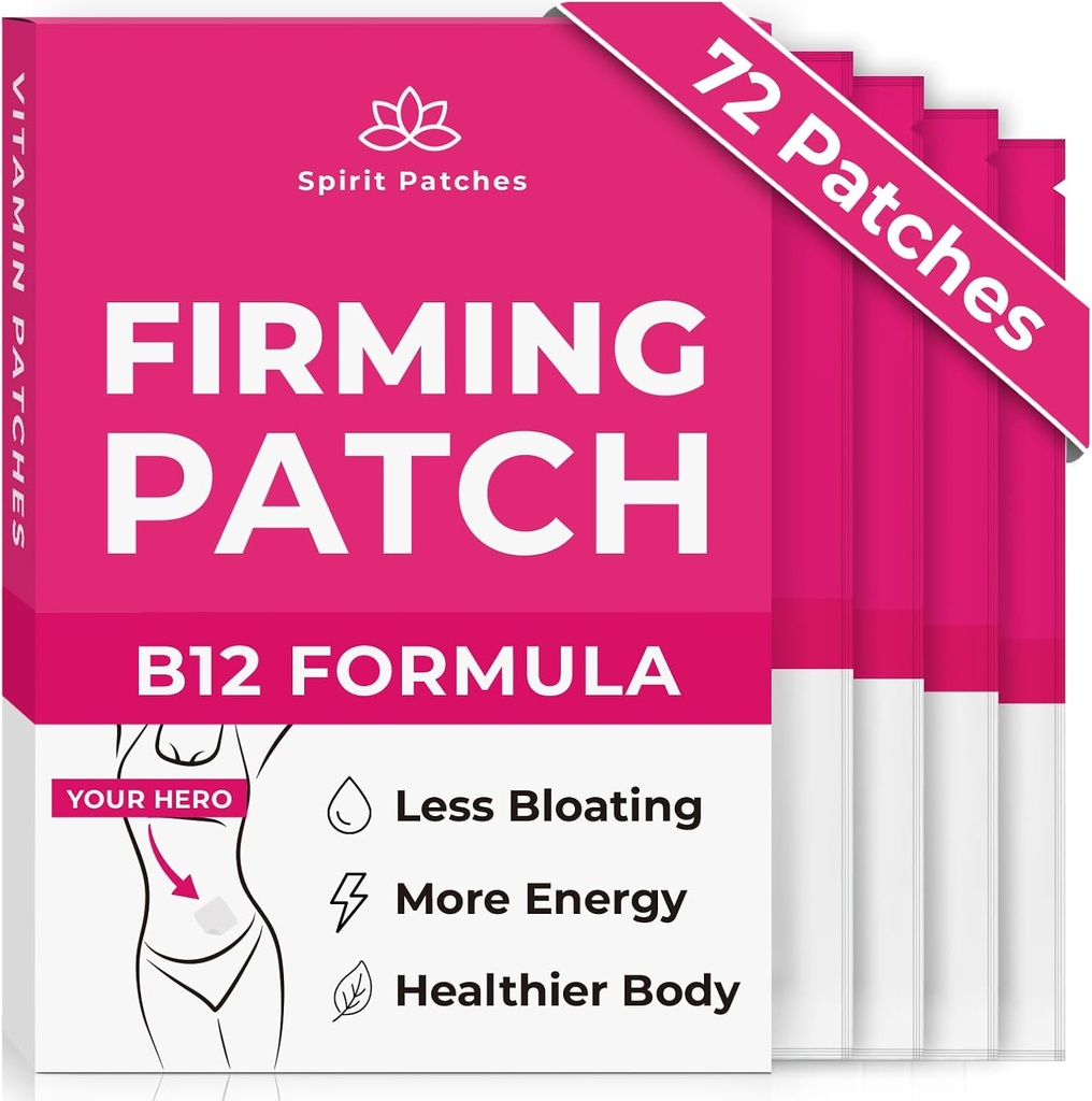 Şirkət B12 Patches (Böyük 72) - 100% Qadınlar üçün Natural Vitamin Patch, Enerji və Body Support, Self-Adhesive Saytlar - Artan Formula