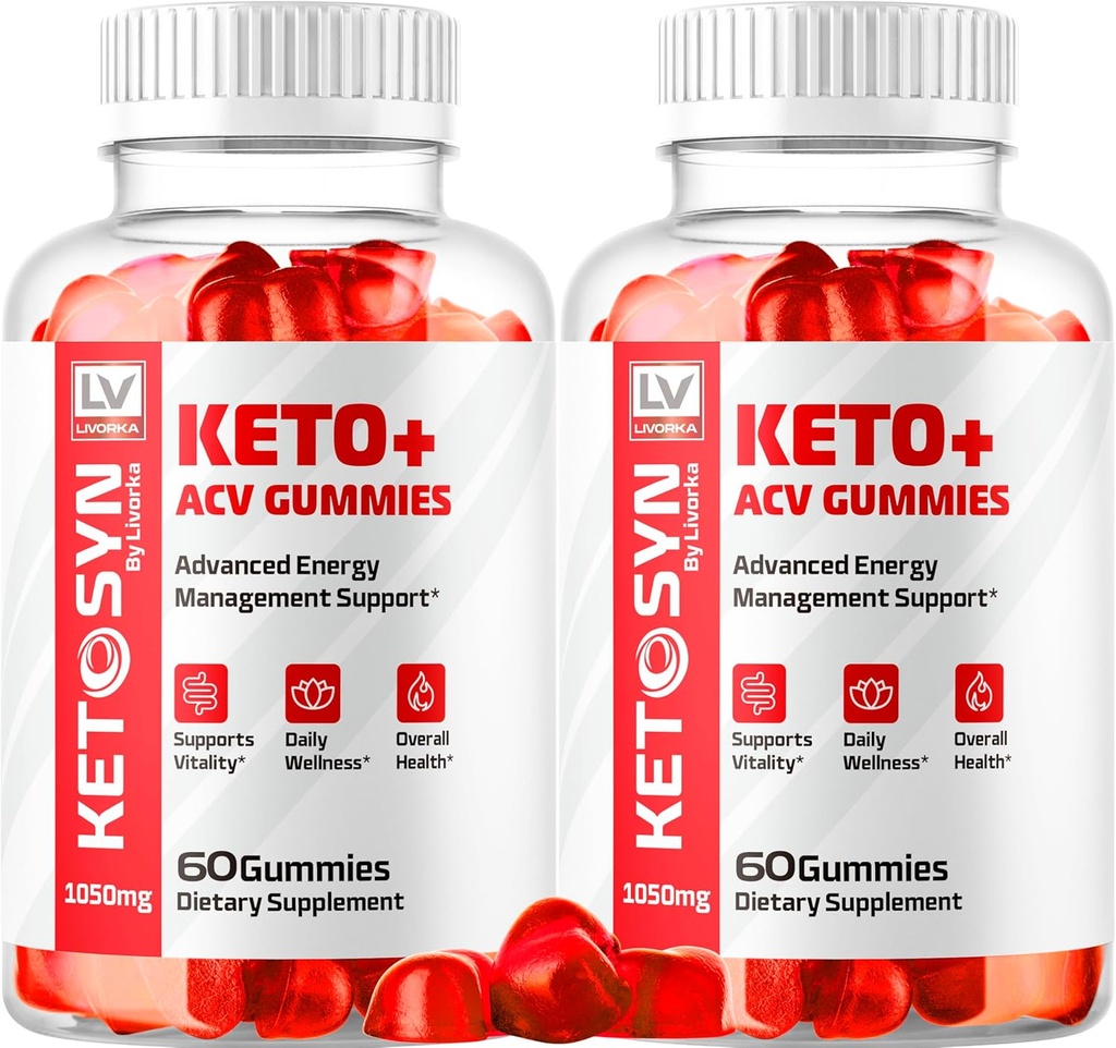LIVORKA (2 Pack) Ketosyn ACV Gummies, Keto Syn Gummies, Ketosyn Keto Plus ACV Gummies, Ketosyn Keto ACV Gummies, Keto Syn ACV Gummies 1050 MG, Keto ACV Gummies Ketosyn, 120 Gummies gedurende 2 maanden