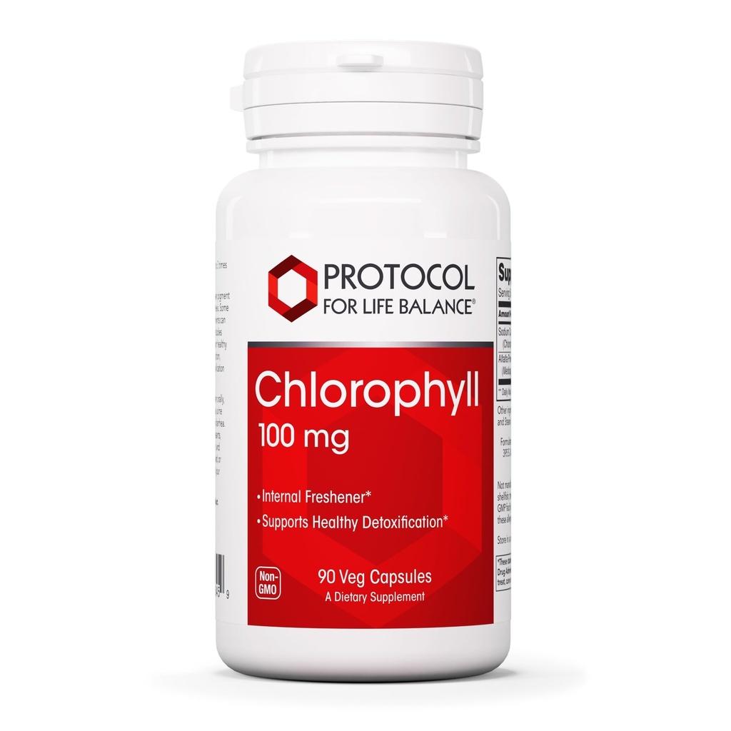 PROTOCOL FOR LIFE BALANCE Chlorophyll - Supports Detox Cleanse, Liver Function & Internal Deodorant* - Non-GMO & Soy Free - 90 Veg Capsules