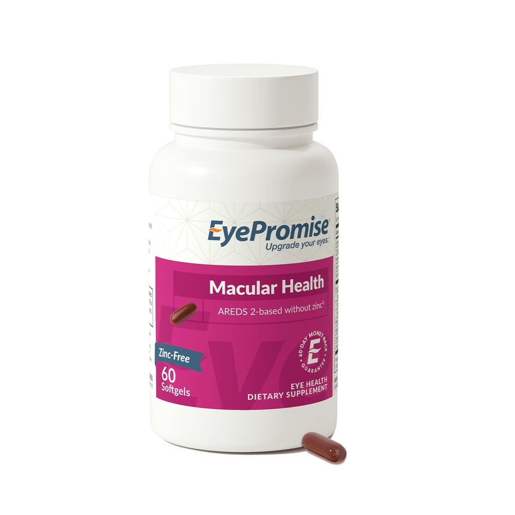 EyePromise Macular Health Eye Vitamins - 60 Softgels, 30-Day Supply - Zinc-Free Eye Health Supplements for Macular Support with Omega 3, Fish Oil, Lutein and Zeaxanthin
