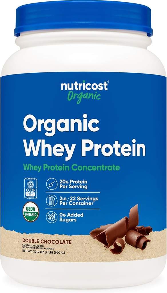 Nutricost Organic Whey Protein Concentrate, dobbel sjokoladeflavorert, (2LBS) - Glutenfri, ikke-GMO