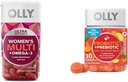 OLLY Ultra Qadınlar Multi Softgels & Probiyotik + Prebiotik Gummy, Digestive Support və Gut Health, 500 Milyon CFUs, Fiber, Kişi və Qadınlar üçün Adult Chewable əlavə, Peach, 30 Day Supply - 30 Count