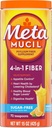 Metamucil 4-em-1 Psyllium Husk Fiber Supplement, Açúcar-livre, 72 colheres de chá, Aroma laranja, Pó de fibra diária para a saúde digestiva, feito com planta-baseado Psyllium Husk Fibra