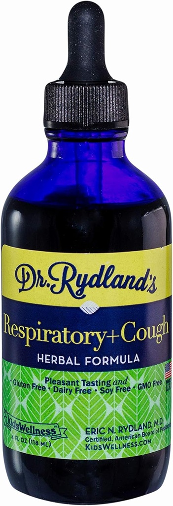 Dr. Rydland's Herbal Supplement | Created by KidsWellness | Safe and Effective for Infants to Adults | Respiratory & Cough | Relieves Chronic Cough, Cold and Flu Symptoms | 4 Ounce Bottle