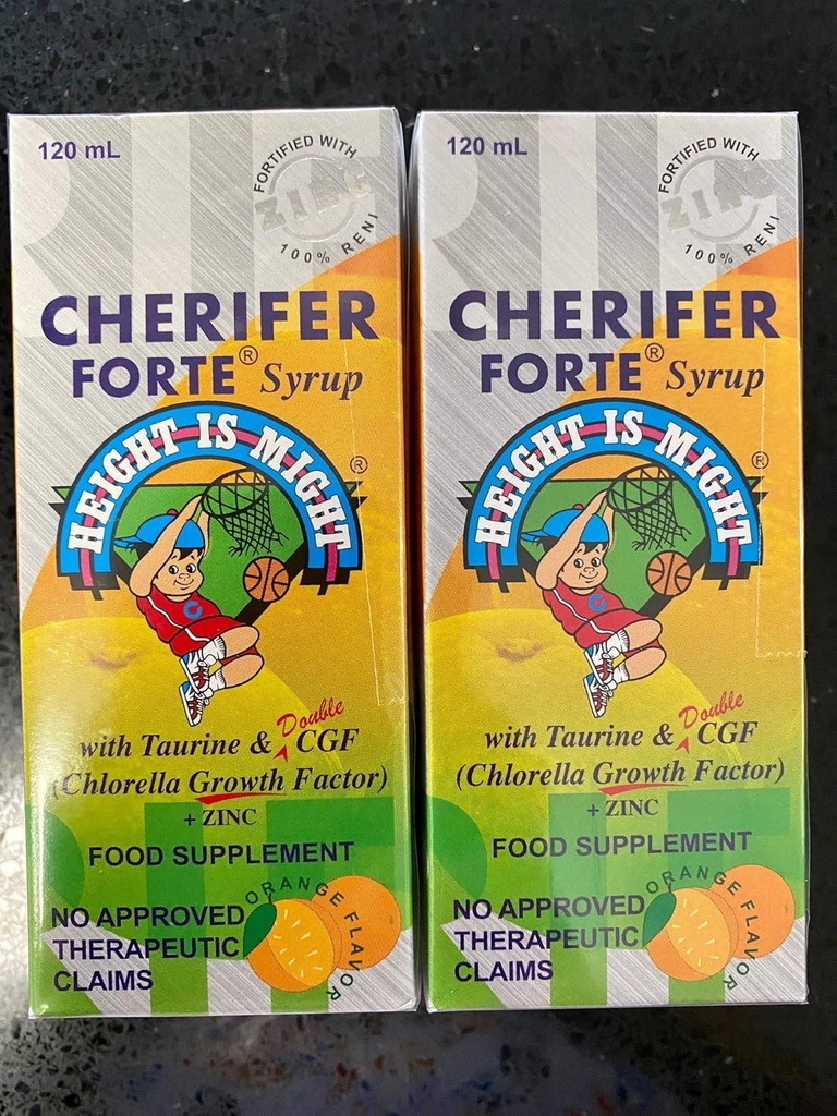 CHERIFER Forte Sydrupw / Taurine & Double Chlorella Growth Factor + Cink 120ml (2 palackot tartalmazó csomag)