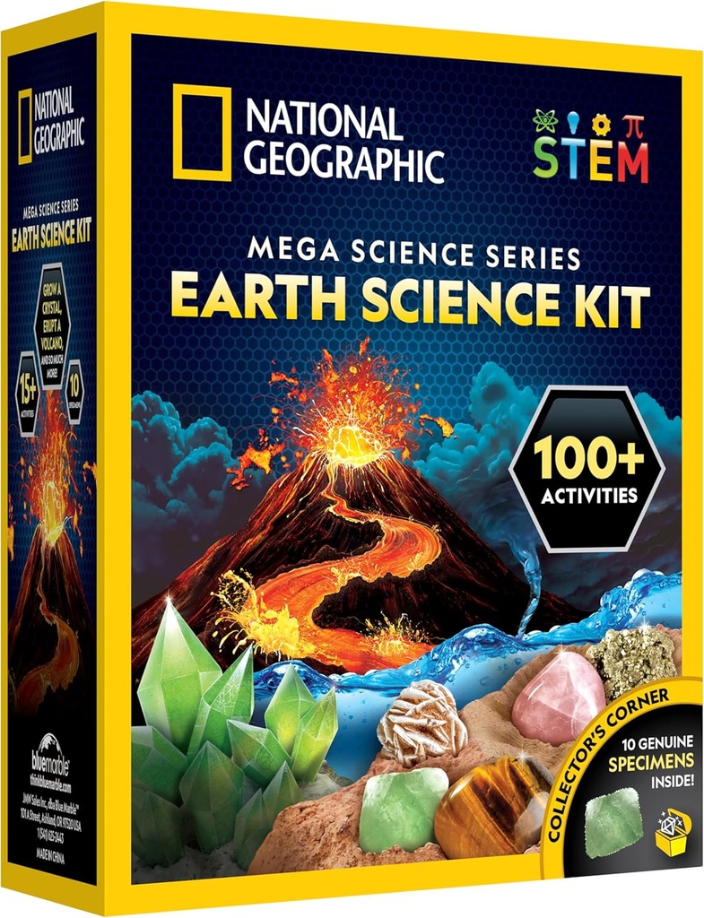 National Geographic STEM Science Kit - 15+ Experiments, Crystal Growing, Volcano Kit, Dig Kits & Gemstones for Kids -   Exclusive