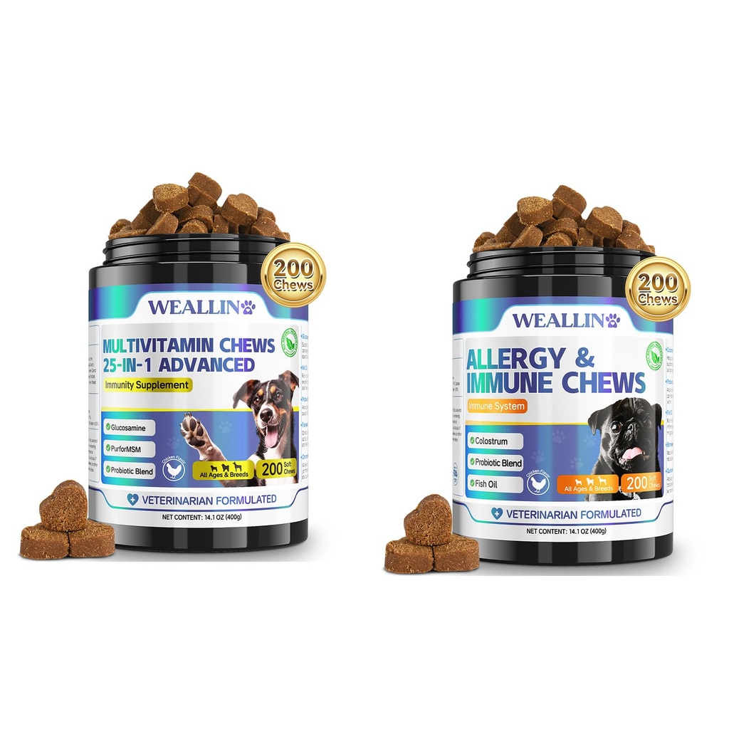 WEALLIN Dog Vitamins & Dog Allergy Relief Chews