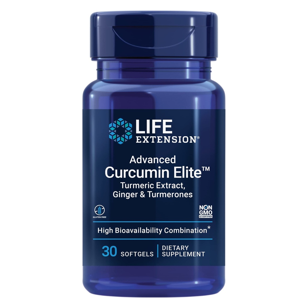 Life Extension Super Omega-3 Fish Oil, Curcumin Elite Turmeric Extract & Ginger Softgel Bundle - 240 + 30 Count