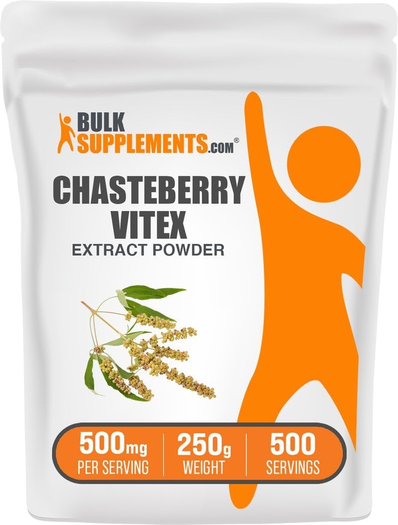 BulkSupplementments.com Chasteberry Extract Powder - Chasteberry Sourced from Vitex Berry, Herbal Supplement - Vegan & Gluten Free, 500mg per Serving, 250g (8.8 oz) (Pack of 1)