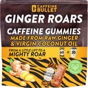 Ginger Roars - 60 Energy Gummies - Vegan Kofein žveči vsak 33mg, Izdelano z okusno, Naravna Fiery Kick za izboljšano tek, kolesarjenje, Preworkout & Focus.