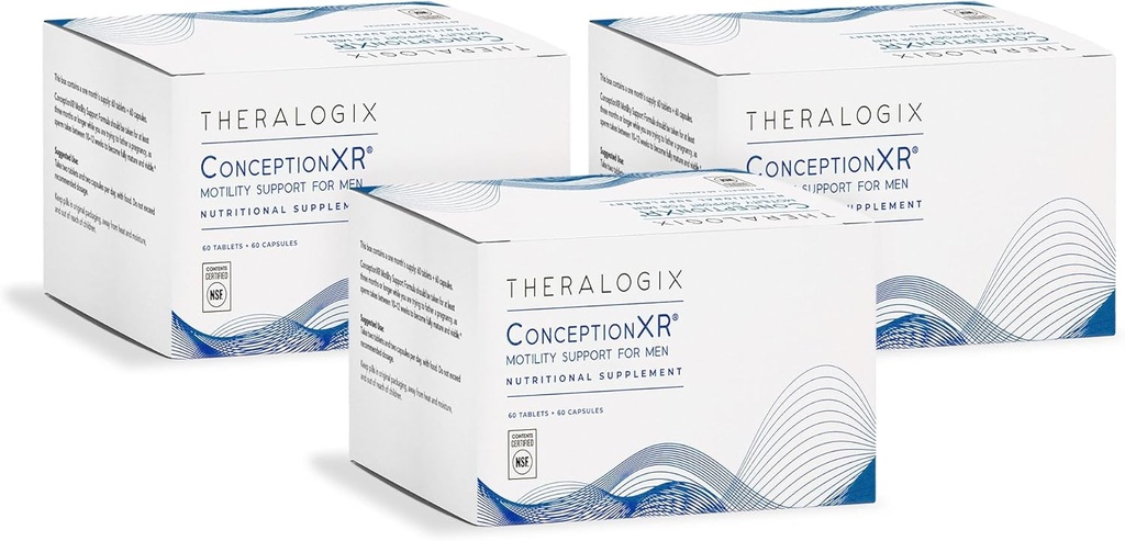 Theralogix ConceptionXR Motility Support Formula - Мъжка предубеждение Витамини за здравословна поддръжка - Мъжка плодовитост Добавки за здравето на сперматозоидите* - NSF Certified, 360 Count (90-Day Supply)