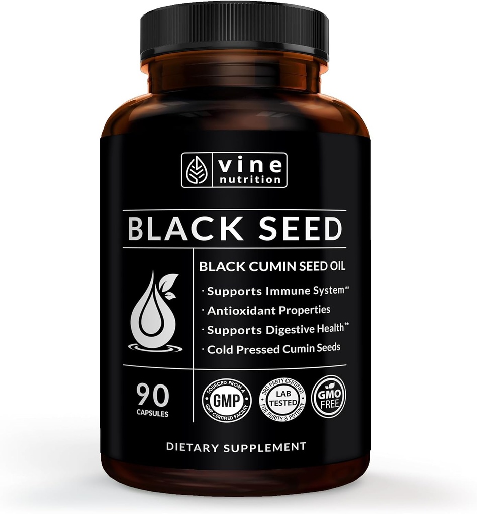 Black Seed Oil Capsules - Nigella Sativa - Immune Support Supplement Soft Gels - Cold Pressed Antioksi Vegetarian Black Cumin Pills - ABD'de Yapılan 500 Milligram