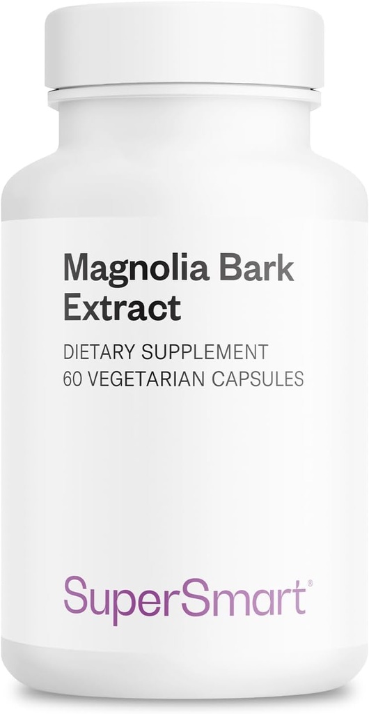 Supersmart - Magnolia Bark Extract (Max Indarra) 300mg eguneko -% 90 Honokiol & Magnolol - Magnolia Bark osagarria | GMO eta Gluten Free - 60 Vegetarian kapsulak