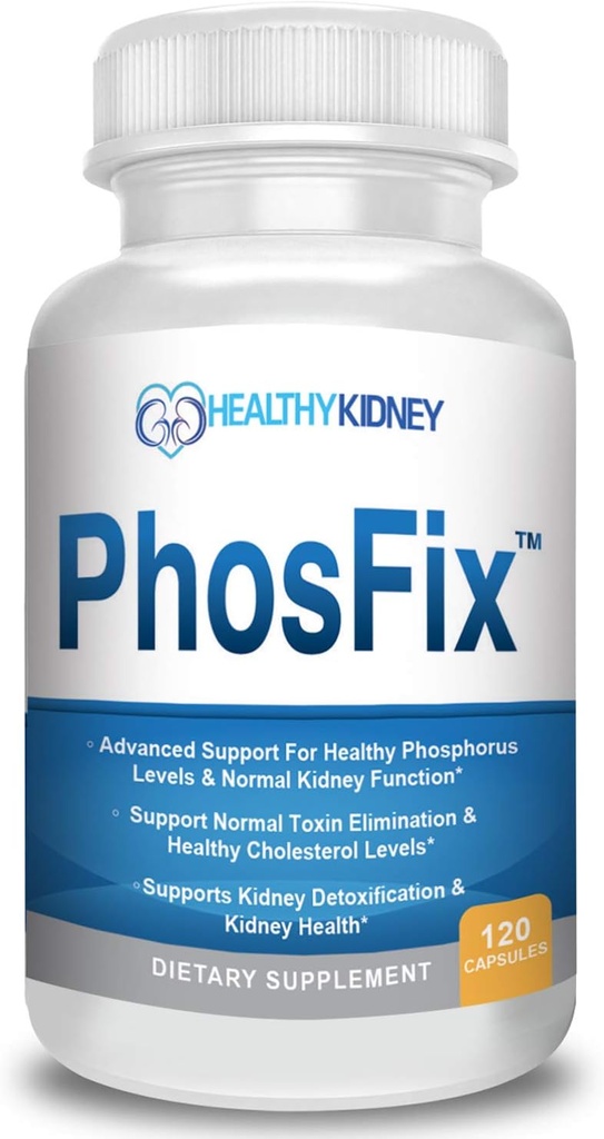 PhosFix 120 Pills Phosphorus Binder med Chitosan för att stödja normala fosfornivåer Kidney-D Supplement Vitamin D Bundle