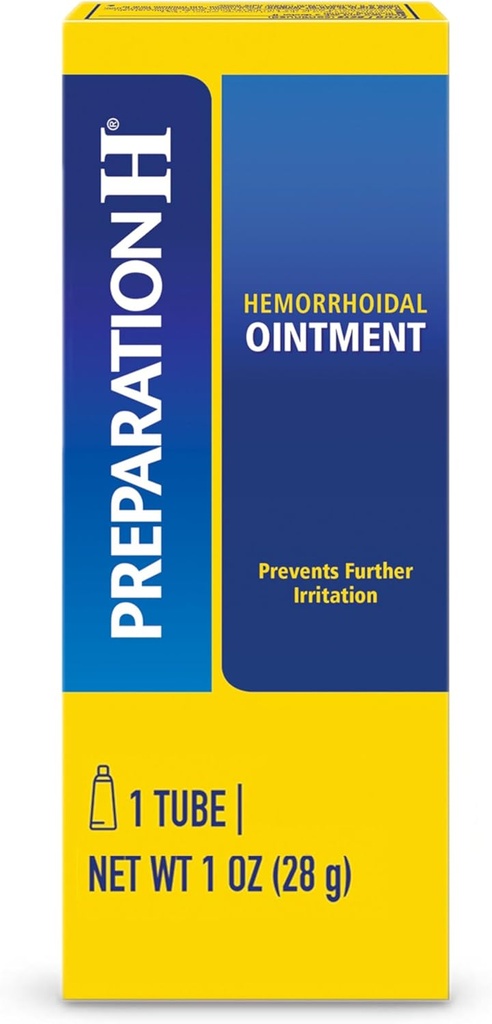 PREPARATION H Hemorrhoid Symptom Treatment Ointment, Itching, Burning ' Discomfort Relief, Tube (2.0 Ounce)