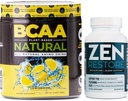 Нутрология Zen Natural Magnesium Supplement (30 сервировок) & Nutrology BCAA Natural, Порошок BCAA на растительной основе, аромат лимонада (30 сервировок)