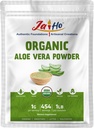 Jai Ho Sertificēts USDA Organic Aloe Vera pulveris – 1 LB – bez lipekļa, vegans, ne-GMO – rezējams zip Lock Pouch