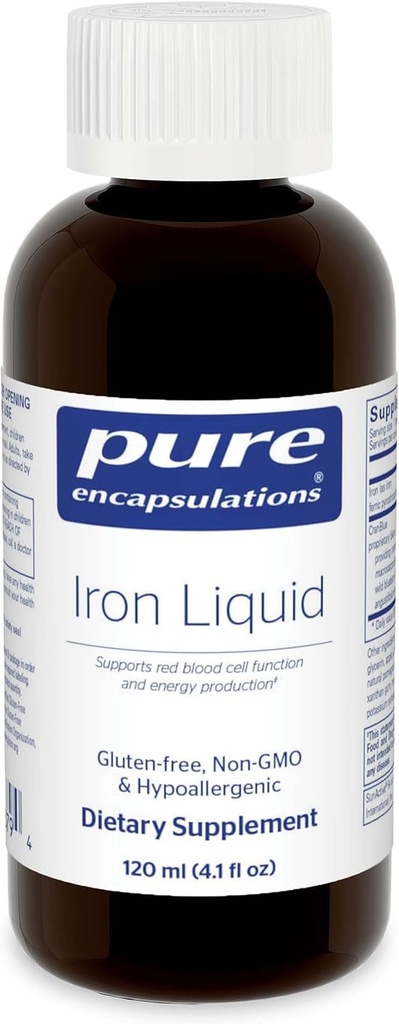 Pure Encapsulations Iron Liquid | Supplemento anallergico Supporta l'emoglobina e la funzione Myoglobin | 4.1 fl. oz.
