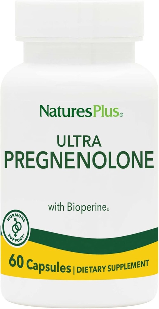 NaturesPlus Ultra Pregnenolone - 60 cápsulas - promueve el bienestar general, el apoyo inmunitario y la función cognitiva - 60 prestaciones