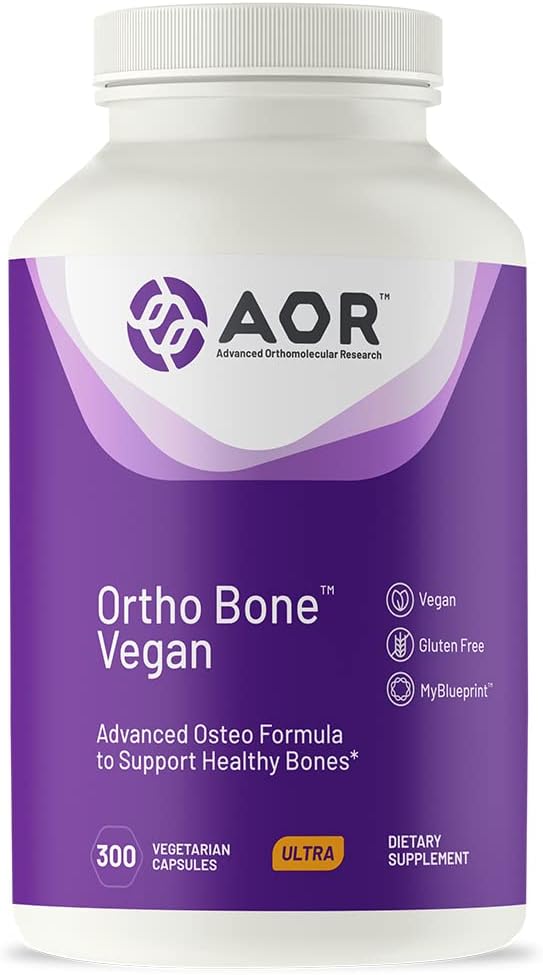 AOR, Ortho Bone Vegan, Fórmula Osteo para apoiar ossos saudáveis, 300 Cápsulas (60 Servings)