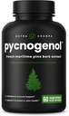 NutraChamps Pycnogenol Fransk Maritime Pine Bark Extract, Premium Circulation Complex, Blood Flow, Nitric Oxide Production, Superior Absorption, Resultater med Black Pepper Extract, 60 kapsler