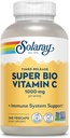 SOLARAY Super Bio Buffered Vitamin C 1000mg, Two-Stage, Bioflavonoids ilə Timed Release Vitamin C, Immune Support Supplement - Yüksək Absoreksiya, Vegan, 60 Gün Garantisi, 180 Xidmət, 360 VegCaps 180