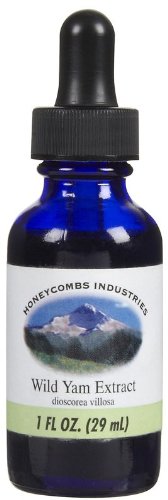 HoneyCombs Wild Yam Extract Liquid 1 oz | Alcohol Free, Wild Yam Root (Dioscorea), Dioscorea Drops, Glycerite Tincture, Made in USA