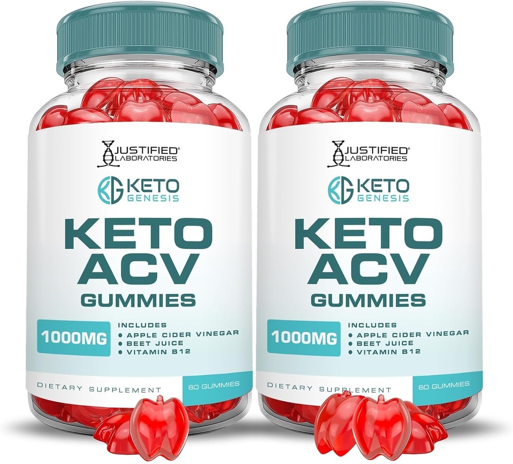 Keto Genesis Keto ACV Gummies Formula 1000MG Keto Genesis Keto Gummies Apple Cider Vinegar Formulert med Pomegranate Beet Juice pulver B12 Vegansk Ikke GMO 120 Gummys