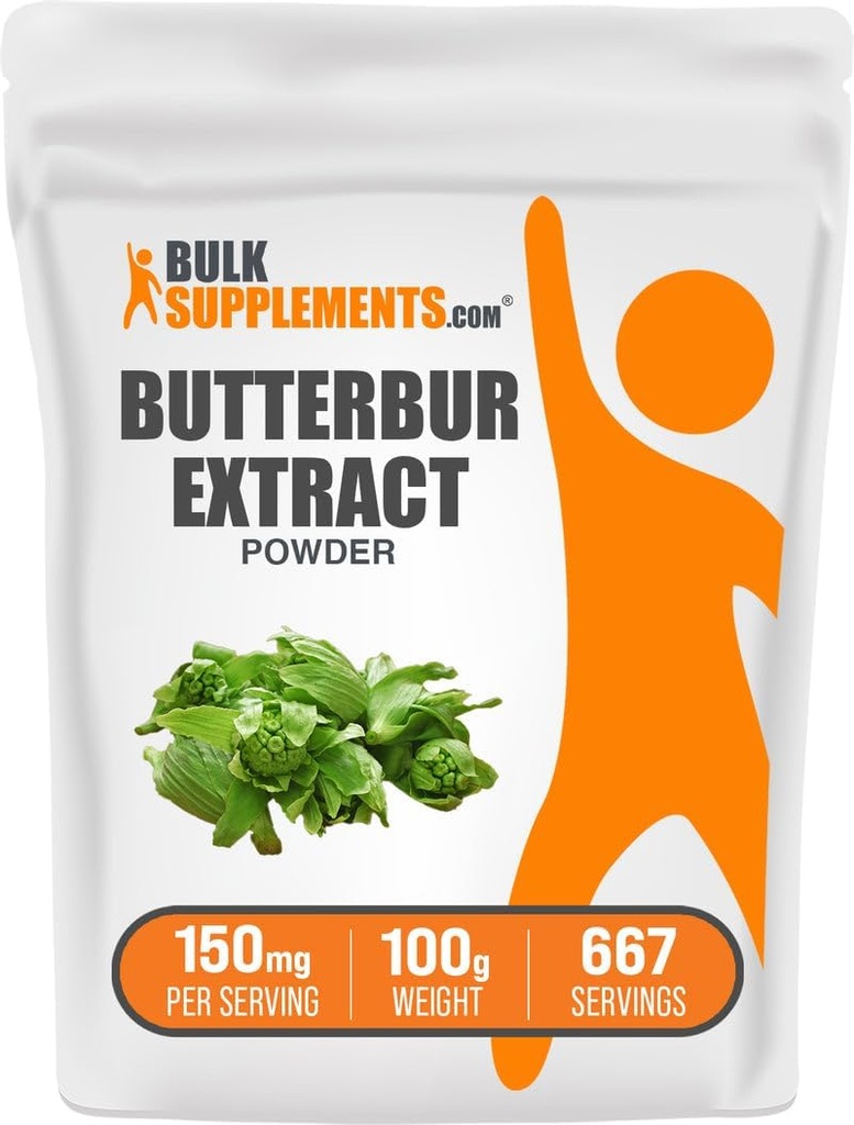 BulkSupplements.com Butterbur Extraction - Butterbur Supplements, Antioxidants Supplement - Vegan & Gluten Free, 150 מ"ג למשרת, 100g (Pack of 1)