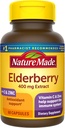Nature Made Elderberry 400 mg Extracto con vitamina C e Zinc, Suplemento dietético para soporte inmune, 60 cápsulas, 60 subministración día