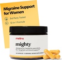 Melina Mighty Natural Migréna Relief Supplement - Magnesium, B2 Riboflavin 400mg, Fevercourt, CoQ-10, ALCAR pro posílení migrény a prevence bolesti hlavy - 15 Služeb (60 Caps)