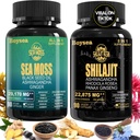 Boysea.Shilajit and Sea Moss Bundle - Sea Moss (7000mg), Ashwagandha (2000mg), Black Seed Oil (4000mg), Ginger & Shilajit (9000mg), Rhodiola Rosea (1000mg) – 90 Count (1 Pack)
