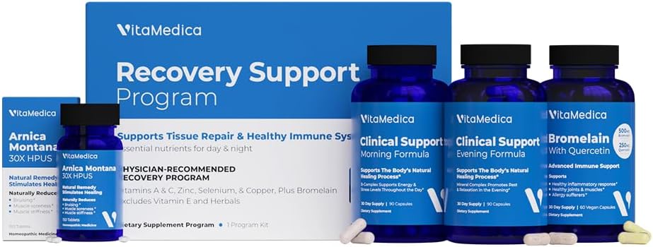 VitaMedica 124; Arnica Montana 30X + Bromelain z Quercetin + Clinical Support Formula Bundle