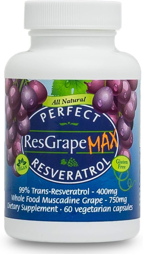 Perfecte suplementaris per l'AshalConsGrapedaral MAX  Bernd 60 Capules Trans-Revenratol i Organic Muscadene Grapes remy Promots anti-Aing
