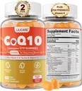 Zucchero-Free CoQ10 200mg Gummies - Coenzyme Q10 w/Taurine, Vitamina E, C, B6, B12, Zinc - Alto assorbimento CoQ10 Supplemento per Antiossidante, Energia cellulare & salute dell'udito, Vegan 120 C