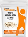 BulkSupplements.com White Kidney Bean Toz - White Kidney Bean Toz - Herbal Supplement - Gluten Free, 1.5g hizmet başına 500g (1.1 lbs) (1.5 $ 1)