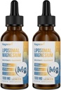 Baixa de magnesio liposómico de alta forza, Formas Cheladas Doadamente Absorbidas de Bisglycinato de magnesio e gluconato de magnesio, 60ML Lemon Flavored Liquid Drops
