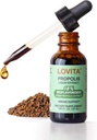 Lovita Bee Propolis נוזל לחלץ 500 מ"ג, 5:1 טיפות עם 18% bioflavonoids, אלכוהול חינם Antioxidant, Immune Support & גרון soothing, Gluten-Free, non-GMO, 1 Fl Oz (30 מ"ל), 30 יום אספקת מזון