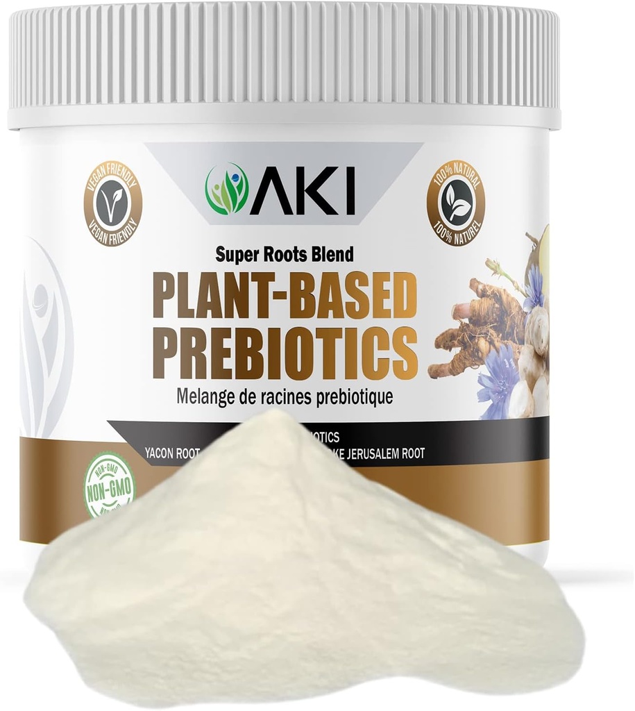AKI Bitki-based prebiotik mix (6oz/170g) - FOS & Inulin ideal Source - Nourish Intestinal Flora & İmmunity - Protein Shakes, Juice, Smoothies - Keto Dostu, Vegan, Gluten & GMO Free