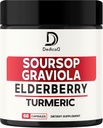 11in1 Graviola Soursop Kapsler - Blandet med eldrebær, gurkemeie, Ginger, Melk Thistle, Cranberry og mer - Støtte Positiv Mood, Immunsystem og Kroppsledelse
