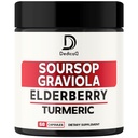DEDICAD 11in1 Graviola Soursop Capsules - Blended with Elderberry, Turmeric, Ginger, Milk Thistle, Cranberry & More - Support Positive Mood, Immune System & Body Management