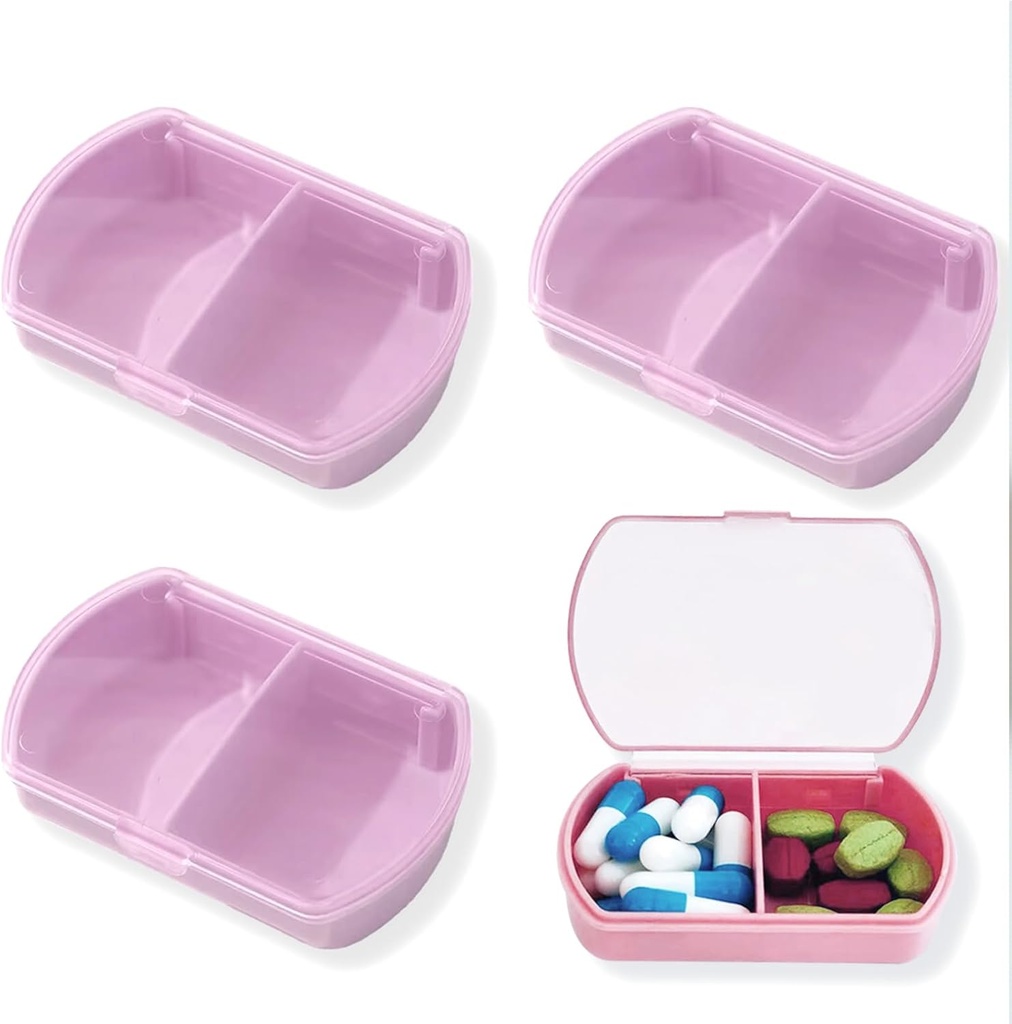 4PCS malé pilulky Prípad Travel pilulky Box roztomilé pilulky Organizátor pre Purse Portable Daily Medicine Organizátor 2 Oddelenie držiak pilulky pre vitamíny, rybí olej, doplnky